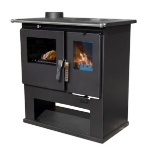 Verso Cs Links Wood Burning Cooker - 7.7 kW Powerful Kitchen Oven with Traditional Flair and Modern Efficiency Black