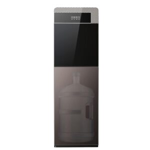 Vertical Water Dispenser for Household Hot and Cold Water, Water Cooler with Floor Loading. 304 Stainless Steel Lining. Independent Three Water Outlets. Tempered Glass Dust Door