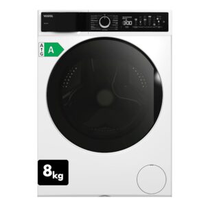 VESTEL WMI 89341 Washing Machine 8 kg Front Loader - 1400 rpm, Inverter Motor, Steam Function, AquaStop, Quiet, Energy Efficient, Undermountable, White