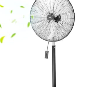 VEVOR Industrial Pedestal Fan, 810 mm, 85 Degree Oscillation Fan, Height Adjustable Fans with 3 Adjustable Speeds Wind Machine for Living Room, Home, Office, Black