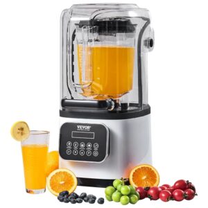 VEVOR Mixer Commercial Stand Mixer 2200 W with Protective Shield, High Performance Mixer Power Professional Mixer Kitchen Mixer with 9 Speeds and 5 Functions for Frozen Drinks...