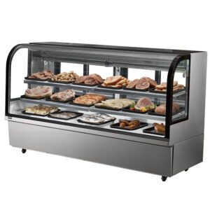 VEVOR Refrigerated Display Cabinet Pastry Display Cabinet 901 L, 4-Tier Commercial Refrigerated Display Cabinet Cake Counter Cold Counter with LED Lighting, Exhaust Cooling...
