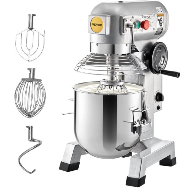VEVOR Scheffler Food Processor 450 W Kneading Machine 11 L Food Processor, Dough Machine with 3 Speeds, Included, Dough Hook, Flat Stirrer, Wire, Commercial Stand Mixer 10Qt...