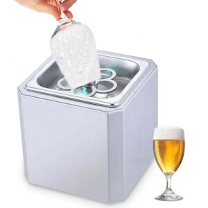 vnmudzeo Commercial Mini Ice Cream Cup with LED Neon Atmosphere Light, 6 Seconds / Cup, Instant Glass Cooler for Beer, Wine, Juice Drink