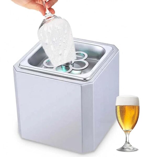 vnmudzeo Commercial Mini Ice Cream Cup with LED Neon Atmosphere Light, 6 Seconds / Cup, Instant Glass Cooler for Beer, Wine, Juice Drink