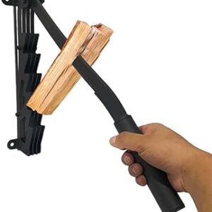 Wall Mounted Wood Splitter, Manual Carbon Steel Wood Splitter, Wall Mount Firewood Splitter, Wood Chopping Tool, Outdoor Wood Splitter (Wood Splitter + Gloves + Firewood Bag)