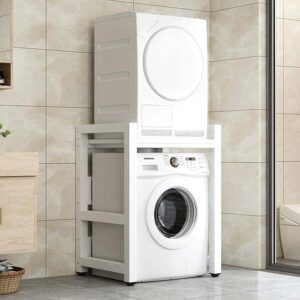 Washing Machine, Tumble Dryer Furniture for Washing Machine, Adjustable Height for Washing Machine and Dryer, Capacity 350 kg, Shelf for Washing Machine without Wall Mounting or...
