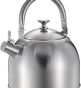 Wasserkocher für den Herd, Camping-Wasserkocher, Wasserkocher für den Herd, Leichter Wasserkocher aus Edelstahl, tragbare Kaffeekanne, Boden aus Verbundwerkstoff für alle