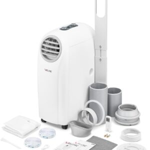 Welltec ACH0909 Mobile Air Conditioner, 4-in-1 Air Conditioner: Cooling, Heating, Dehumidification, Ventilation, 9,000 BTU, Max. 45 m², WiFi, Rich Accessory Set, Energy Class A