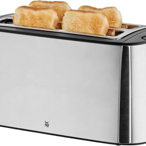 WMF Bueno Pro Toaster, Long Slot, Double Slot for 4 Slices of Toast or 2 Slices of Bread, XXL Toast, Warm-up Function, 6 Browning Levels, Matt Stainless Steel