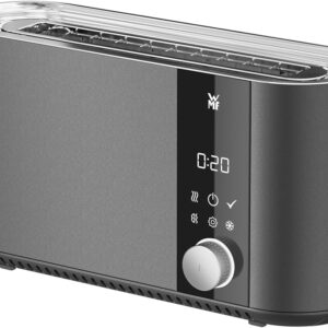 WMF Master Toaster Long Slot Motorised, 2 Slices, XXL Toast, Automatic Bread Centring, Check-Up Function, 980 W, Touch Control Panel, LED Light Bar, Matte Stainless Steel