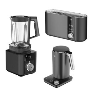WMF Master Toaster Set of 3 Long Slot Motorised Toaster 2 Slices and Master Kettle Double-Walled Stainless Steel 1.3 L and Master High Performance Mixer, Stand Mixer with Mixing...