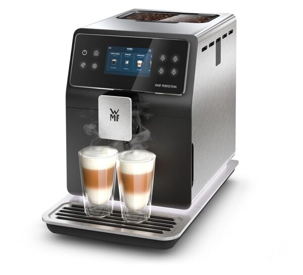 WMF Perfection 880L Fully Automatic Coffee Machine with Milk System, 18 Drinks Specialities, Double Thermoblock, Stainless Steel Grinder, User Profile, 1 Litre Milk Container