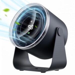 WSKEN Rechargeable Fan Battery - Turbo Digital Display 100 Speed, Matte Portable Table Fan, 115° Rotation Strong Wind, Low Noise Cooling Quiet Mini Fan for Office, Outdoor