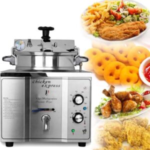 XCSCUK 3000 W Commercial Fryer Lamp, 16 L Worktop Electric Pressure Air Frying, Temperature Control 50-200 °C, Fried Chicken Oven