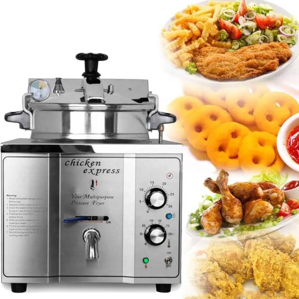 XCSCUK 3000 W Commercial Fryer Lamp, 16 L Worktop Electric Pressure Air Frying, Temperature Control 50-200 °C, Fried Chicken Oven