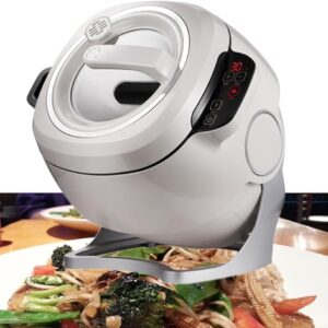 XINRISHENG Automatic Cooking Machine, 6L Multifunctional Cooking Machine, with Intelligent Touch Screen Non-Stick Coating, Adjustable Speeds 360° Rotation