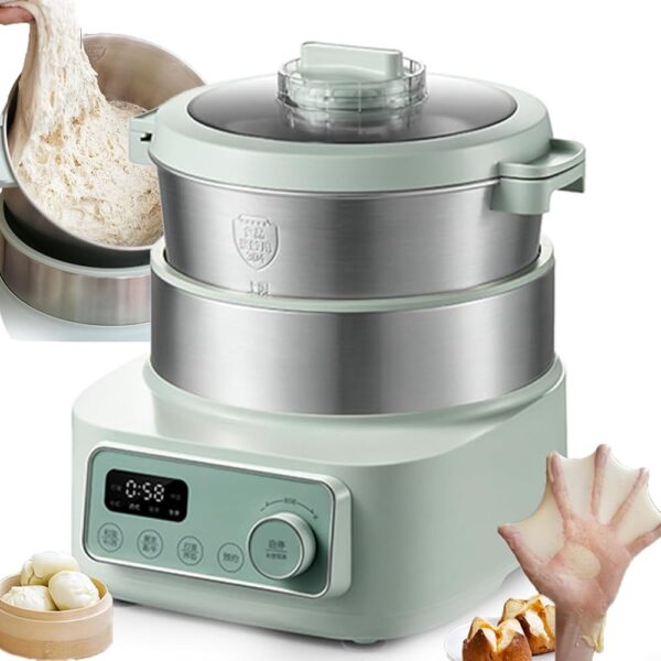 XNZJHPP 5 Litre Dough Kneading Machine with Fermentation Function, Stainless Steel Electric Dough Mixer, 15 Minutes Fast Kneading, 24-Hour Smart Appointment, for Most Home Chefs...