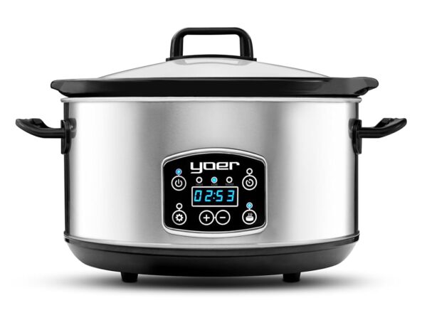 Yoer Clever-Cook SC4502S Slow Cooker, 280W, 4.5L, Multifunctional, ECO, 16-Hour Timer, LCD Display, Temperature Hold Function, 3 Operating Modes, Removable Ceramic Insert,...