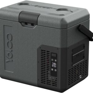 Yolco ET18 Carbon Cool Box Fridge Freezer Box Mini Portable Electric Cool Box with Compressor 12/24V DC for Car, Truck, Boat and Socket with USB Port, -20°C, Grey