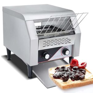 YZRDCXM Commercial Toaster, Stainless Steel Conveyor Belt Toaster, 450 Slices/Hour Toaster with Heating Chain Gear, High Performance Commercial Toaster for Restaurants, 2600W...