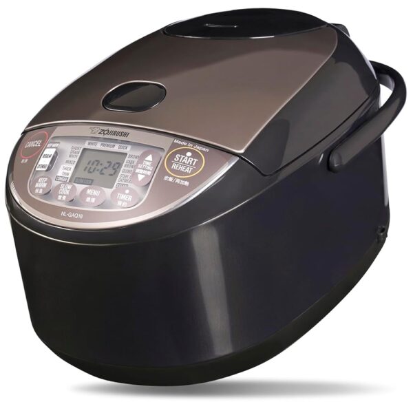 ZOJIRUSHI Premium Rice Cooker NL-GAQ18 - 1.8 Litres (10 Cups) - with Keep Warm Function - Includes Measuring Cup, Rice Spoon and Steamer Insert - With European Power Cord