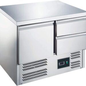 ZORRO - Cooling table ZS 901 2D - 1 door - 2 drawers - Gastro Saladette with work surface - R600A - digital thermostat
